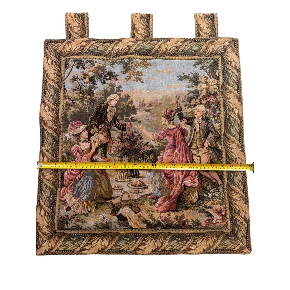 Vintage Intercontinental West Germany Woven Tapestry Garden‎ Party Picnic 20x20